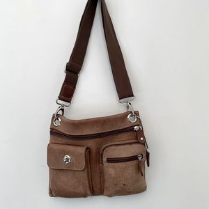ROOTS leather crossbody bag - brown